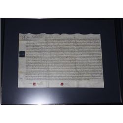 FRAMED ENGLISH LAND DEED 1787 SIGNED BY JOHN HICKS