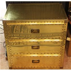 3 DRAWER BRASS NIGHT TABLE