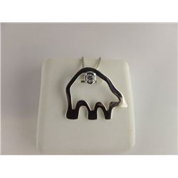 185-16187:10K white gold polar bear silouette pendant