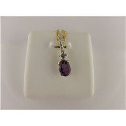 775-11453:10K yellow gold amethyst and diamond