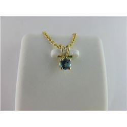 896-11354:10K yellow gold blue topaz pendant