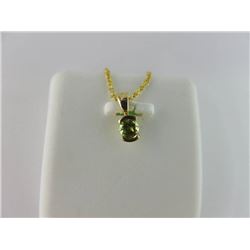 921-10916:10K yellow gold peridot pendant and chain