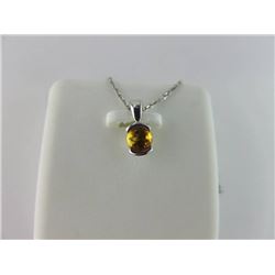 962-10651:10K yellow gold citrine pendant and chain