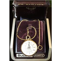 NEW BULOVA QUARTZ POCKET WATCH WITH U OF A EMBLEM