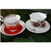 Image 3 : ENGLISH BONE CHINA CUPS AND SAUCERS X 6