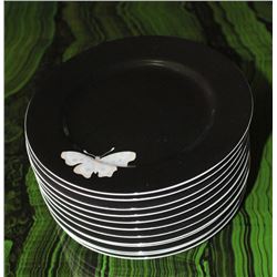 SET OF 12 FITZ & FLOYD BREAD PLATES "MIDNIGHT
