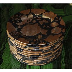 SET OF 12 FITZ & FLOYD BREAD PLATES "GOLD