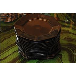 SET OF 14 FITZ & FLOYD DINNER PLATES BLACK