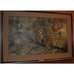 FRAMED OIL ON BOARD "NIGHTWATCH" BY CHESTER