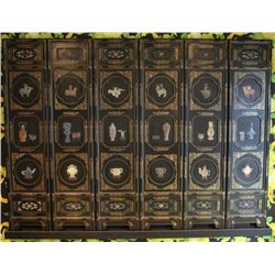 CHINESE CHINOISERE 6 PANEL CARVED JADE,CORAL