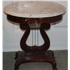 Image 1 : MAHOGANY LYRE BASED TABLE WITH MARBLE TOP