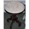 Image 1 : MAHOGANY PEDESTAL END TABLE WITH MARBLE TOP