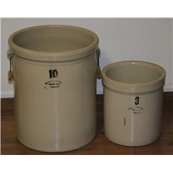 MEDALTA 10 & 3 GALLON CROCKS NO LIDS