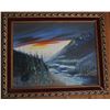 Image 1 : FRAMED PALLETTE PAINTING OF BC MOUNTAIN SCENE