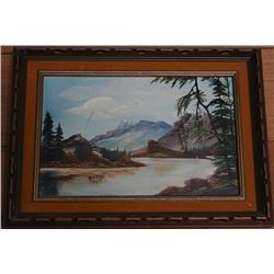 FRAMED OIL ON BOARD OF JASPER SCENE BY UNKNOWN