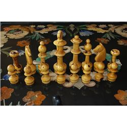 HANDCARVED WOODEN CHESS PIECES-NO BOARD