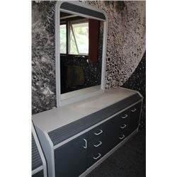 DRESSER WITH MIRROR AND SIDE TABLE WITH