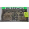Image 1 : 1923 CANADA  25 CENT SHINPLASTER