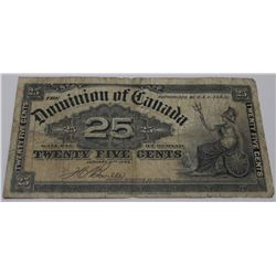 1900 CANADA  25 CENT SHINPLASTER