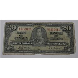 1937 CANADA $20 DOLLAR BILL