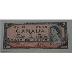 1954 CANADA $2 DOLLAR BILL