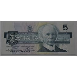 1986 CANADA $5 DOLLAR BILL NEAR MINT CONDITION