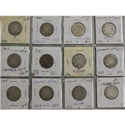 COLLECTION OF 110-25 CENT CANADA COINS DATING FROM