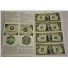 Image 1 : 2009 US UNCUT SHEET OF 4 $1 DOLLAR BILLS