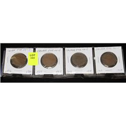 CANADA SET OF 4 LARGE PENNIES-1916,17,18,19