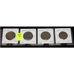 CANADA SET OF 4 LARGE PENNIES-1916,17,18,19