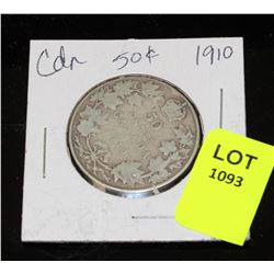 CANADA SILVER HALF DOLLAR-   1910