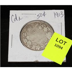CANADA SILVER HALF DOLLAR-   1913