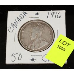 CANADA SILVER HALF DOLLAR-   1916