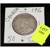 Image 1 : CANADA SILVER HALF DOLLAR-   1916