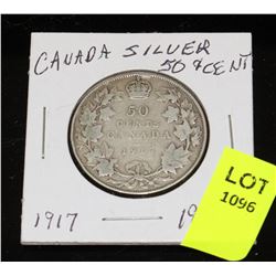 CANADA SILVER HALF DOLLAR-   1917