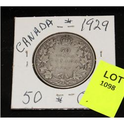 CANADA SILVER HALF DOLLAR-   1929