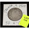 Image 1 : CANADA SILVER HALF DOLLAR-   1929