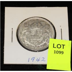 CANADA SILVER HALF DOLLAR-   1942