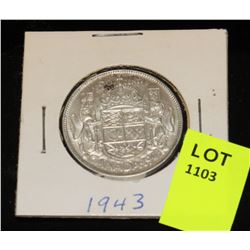 CANADA SILVER HALF DOLLAR-1943