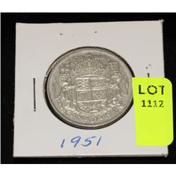 CANADA SILVER HALF DOLLAR-1951