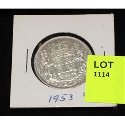 CANADA SILVER HALF DOLLAR-1953