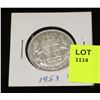 Image 1 : CANADA SILVER HALF DOLLAR-1953