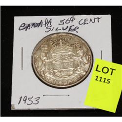 CANADA SILVER HALF DOLLAR-1953
