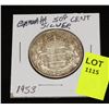 Image 1 : CANADA SILVER HALF DOLLAR-1953