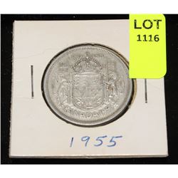 CANADA SILVER HALF DOLLAR-1955