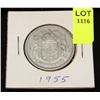 Image 1 : CANADA SILVER HALF DOLLAR-1955