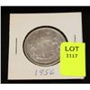 Image 1 : CANADA SILVER HALF DOLLAR-1956
