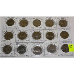15 CANADA DOLLARS-1968,69,70,71,72,73,75,76,77,78,