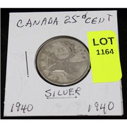 CANADA SILVER QUARTER-1940