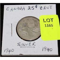 CANADA SILVER QUARTER-1940